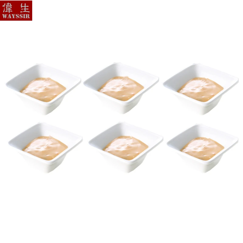 6 Pz/Set Piccolo Spuntino Piazza Salsa Di Soia Super Bianco Piatto Di Porcellana Hotel Colazione Buffet Ceramica Wasabi Da Tavola Dispenser Olio