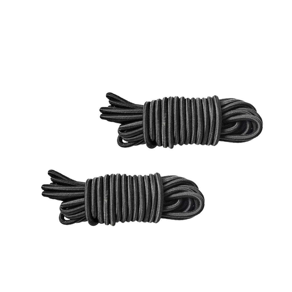 2 Pcs 5m/16.4ft 4mm Elastic Bungee Rope Shock Cord Tie Down for Boat Trailer, Black
