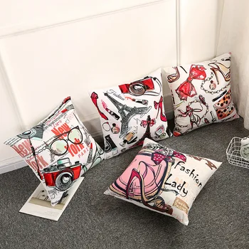 

Romantic France Eiffel Tower pillowcase Paris Sofa Cushion pillows Covers For Car Chair Throw Pillow Case Housse De Coussin