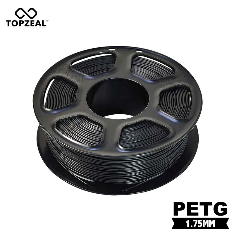 TOPZEAL PETG черный цвет 3d принтер нить мерная точность +/ 0 02 мм 1 кг катушка для
