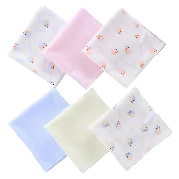 

6PCS/Lot Cartoon Handkerchief Pure Cotton Baby Wipes Square Baby Bath Towels Soft New Face Body Care Random Color