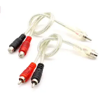 

Car Audio Cable 1 RCA Female to 2 RCA Male 1 RCA Male to 2 RCA Female Y Splitter Cable Car Audio Converter Cord Adapter Cable