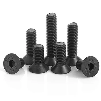 

50pcs M2 M2.5 M3 M4 M5 mm flat head Oval Hex Socket Head Cap Screw black