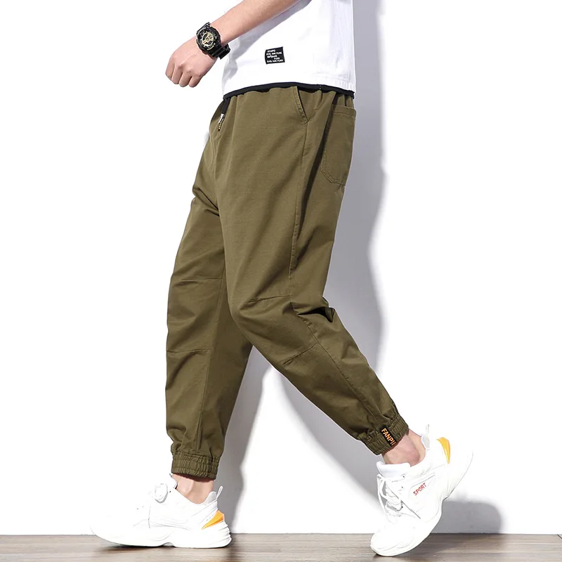 

2020 Spring Main Push Large Size Japanese-style White Wall Beam Leg Harem Casual Capri Pants M-5x HK10