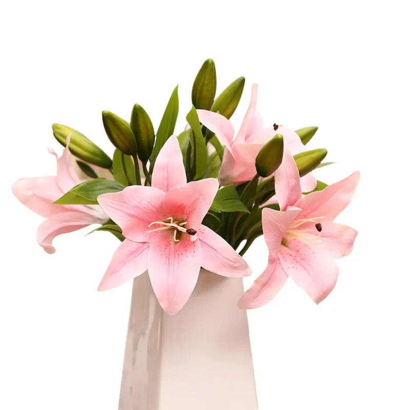 3 Heads Decoration Butterfly Orchid Phalaenopsis Artificial Latex Orchids Flower For Wedding Beauty Home Flowers | Дом и сад