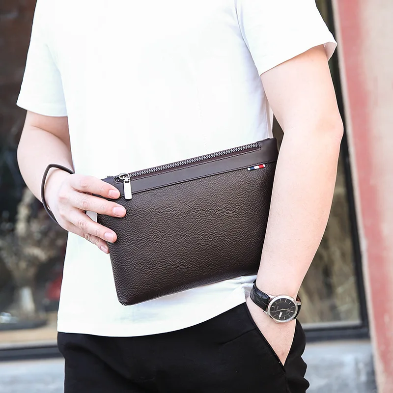 

Men's Bag Men Clutch Casual Clutch Men's Bag Large Capacity Soft Leather MEN'S Wallet Clutch Bag