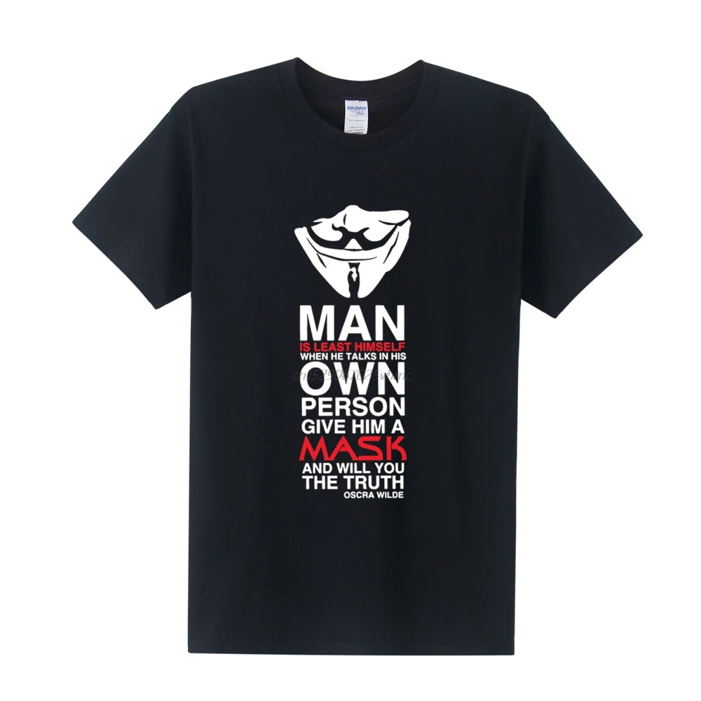 Брендовая Новая летняя футболка с надписью V for Vendetta мужские футболки
