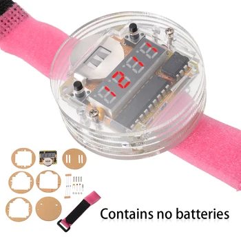 

LED Watch Set DIY Digital Tube Watch Electronic Watch Parts With Transparent Cover DIY Assemble Fittings Kit