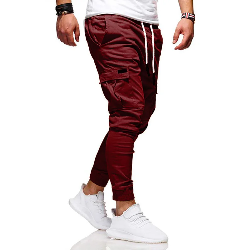 Men Pants Thin New Fashion Casual Jogger Pants Streetwear Cargo Pants Men's Multi-pockets Trousers Fitness Gyms Sweatpants Mens 4