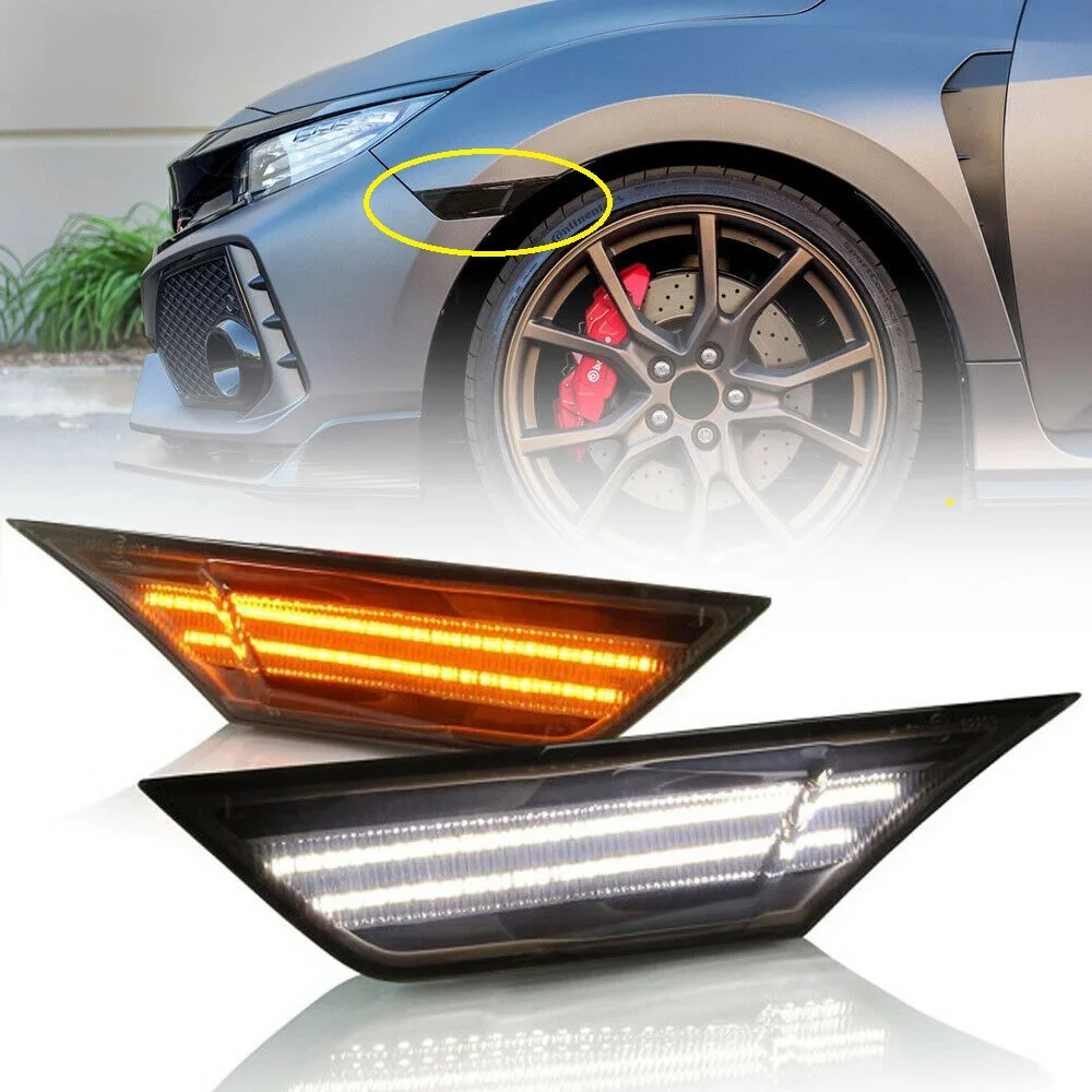 Дымчатая линза для Honda Civic 2016 2017 2018 2019 2020 янтарный светодиодный боковой маркер
