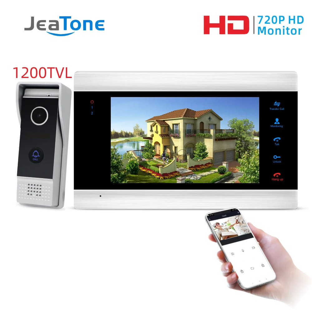 7 Inch Video Doorbell Intercom Smart Wired WiFi Security Visual Recording Home Monitor Night Vision Intercom door phone System