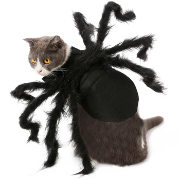 

Halloween Carnival Pet Spider Clothes Festival Decoration For Dogs And Cats Black Party Dress Up Simulation Plush Spider Costume