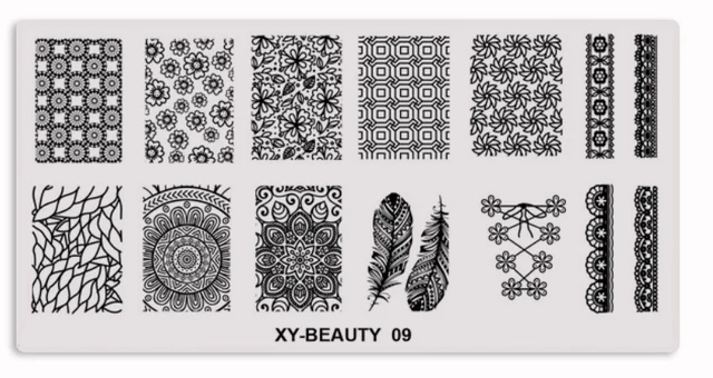 1 Pcs Mixed Design Line Animals Stainless Steel Nail Stamping Plates Rectangular Image Template DIY Manicure Stencils Tools XY-BE 09