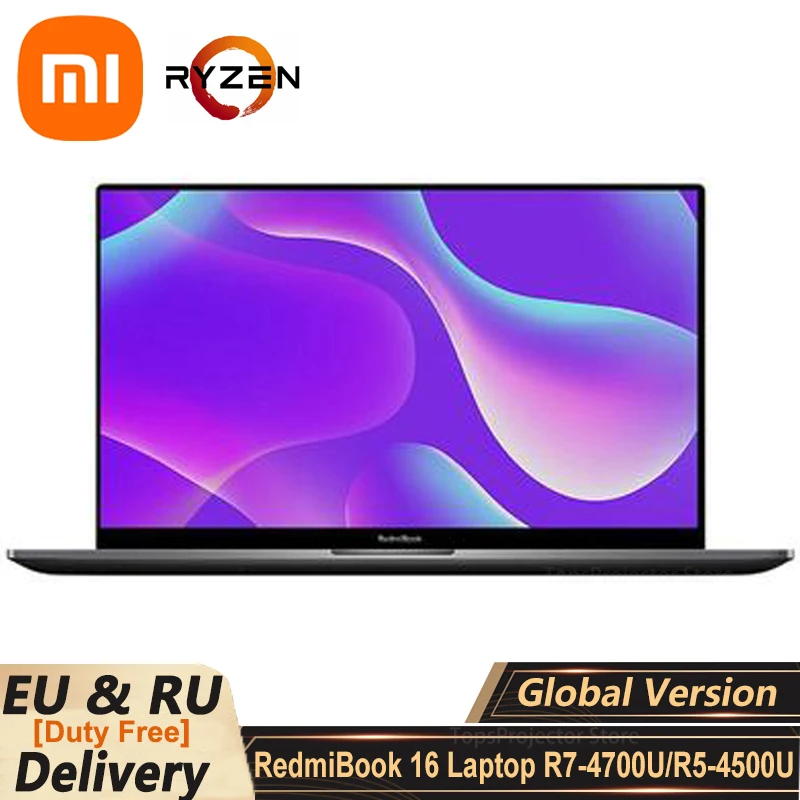 Ультратонкий офисный ноутбук Xiaomi RedmiBook 16 AMD Ryzen R5-4700U 8 ГБ R5-4500U 512 дюйма Win10 1 sRGB |