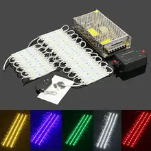 30 шт. светодиодный модуль 3 светодиодный 5 цветов SMD5050 светодиодный модуль магазин полосы светильник на переднее окно лампа+ блок питания+ пульт дистанционного управления DC12V