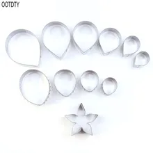 11pcs Paste Flower Mold Austin Rose Petal Calyx Leaf Cutter Set Sugar Craft