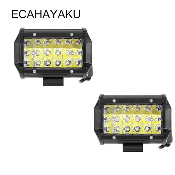 

2pcs ECAHAYAKU 5Inch Tri-row LED Light Bar 54W 5400lm Waterproof IP68 6000K for Pickup trucks 4x4 vehicles 4WD trailers Led Lamp