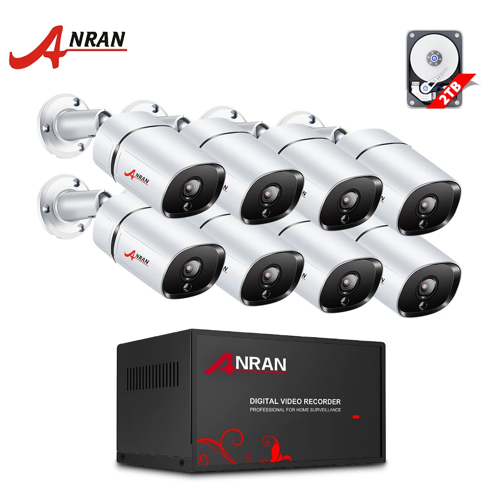 

ANRAN Analog HD Video Surveillance Camera Kit CCTV Camera Security System Outdoor Camera 8CH DVR Video Surveillance System