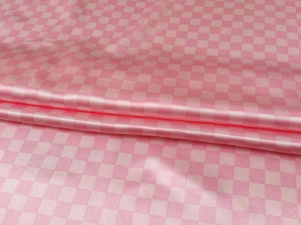 1 Meter x 1,48 Meter Schachbrettmuster Satinstoff Geometrisches Seidiges Charmeuse-Material für Schal, Kleid, Futter, Nähen, DIY – Detail 12