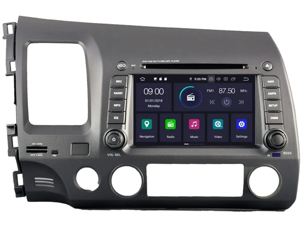 NaweiGe 7 дюймов Android Восьмиядерный 9,0 PX5 4+ 32GB Автомобильный dvd для Honda Civic 2006-2011 Авторадио gps навигация автомобильный мультимедийный плеер