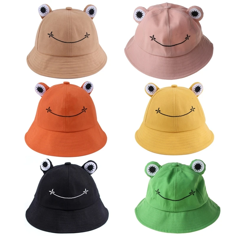Foldable Cotton Frog Bucket A Summer Ecran Solaire Fisherman Cap Hunting sunhat 