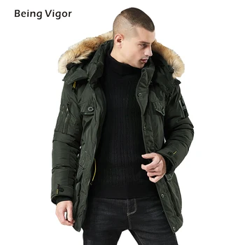 

New Winter Parka Men Coat Fur Hooded Thicken Jacket Men's Outerwear Military Trench Overcoats Long jaqueta masculina 3XL