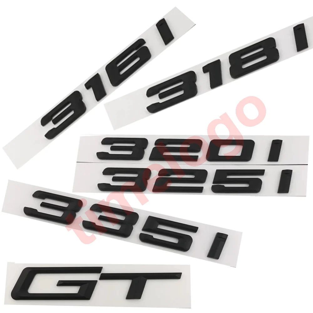 NIBOTT Lettertype Cijfers Letters 316i 318i 320i 325i 328i 330i 340i GT ABS Emblem Fit for BMW 3 Serie E90 e46 F30 Kofferbak Logo Sticker (Color : Silver 350i