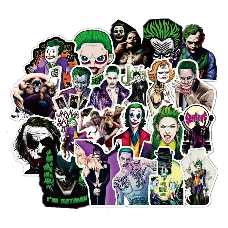 

100PCS The Joker Anime Stickers Cartoon Clown Style For Case Laptop Motorcycle Skateboard Luggage Decal Children Toy Sticker F4