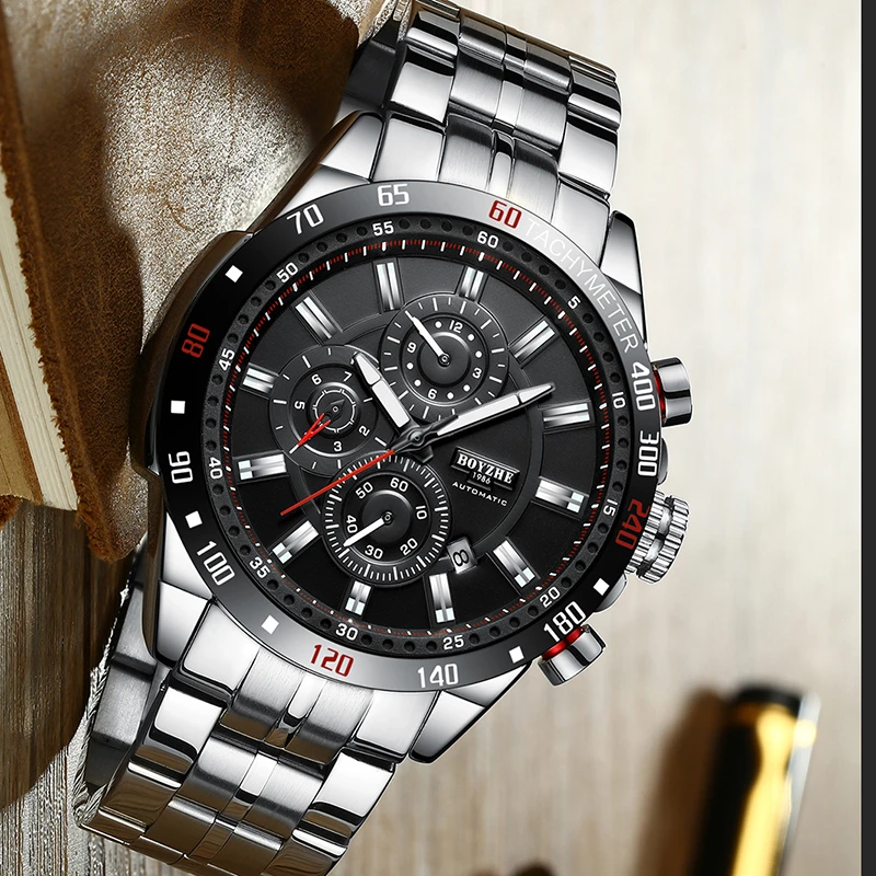 automatic watch BOYZHE Automatic Watch Men Top Brand Luxury Men's Mechanical Watches Fashion Business  Relojes Waterproof Relogio Masculino 2021 automatic watch