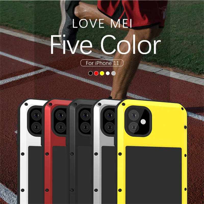 Алюминиевый металлический чехол LOVE MEI для iPhone 11 pro max, защитный противоударный водонепроницаемый чехол для X XS XR XS-MAX, чехол для улицы
