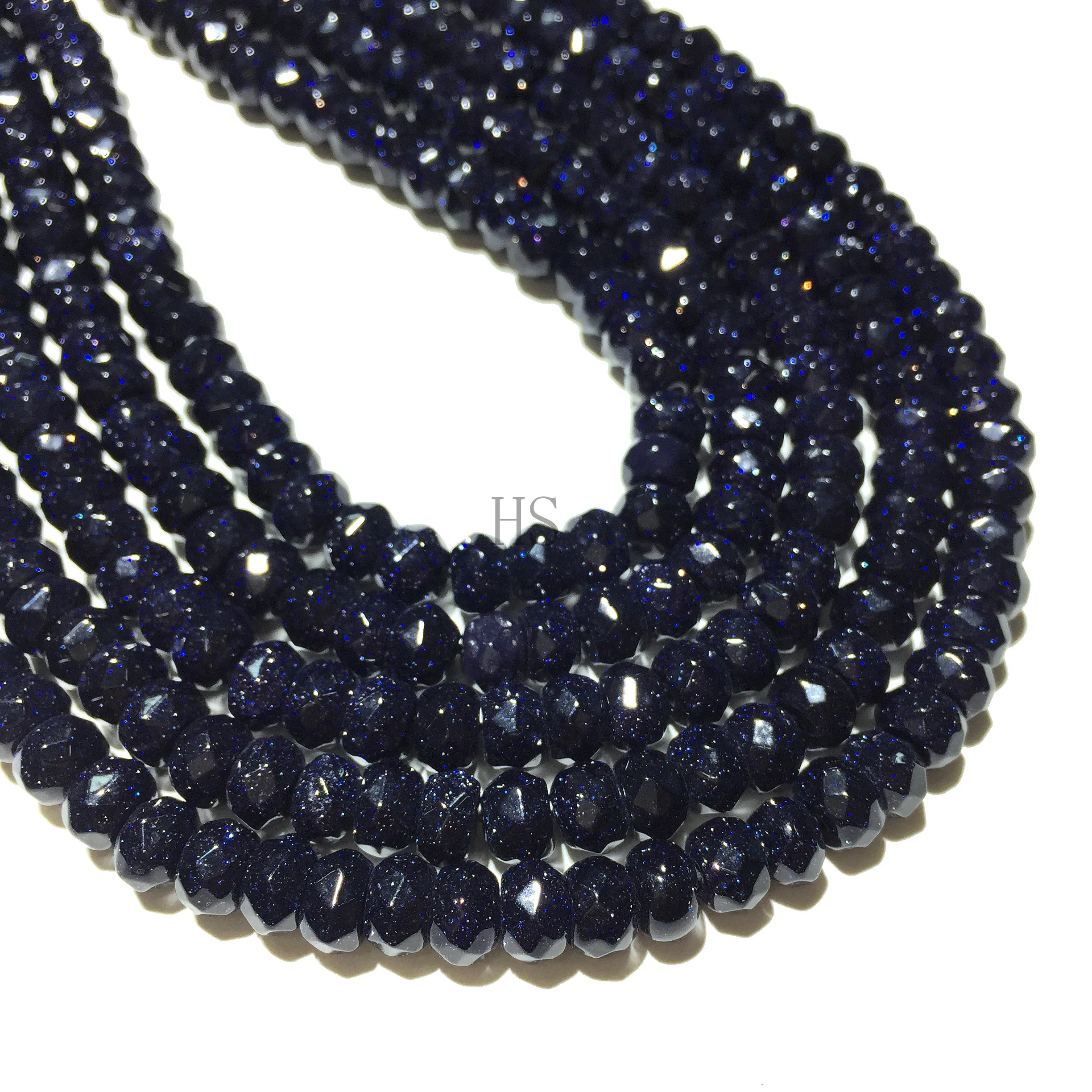 

Natural Stone Blue Goldstone Rondelle Faceted Round Loose Beads Stone Jewelry Healing Energy DIY Bracelet Necklace 4x6mm 5x8mm