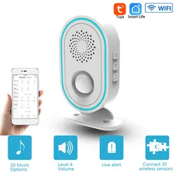 Tuya Smart Home Wireless Welcome Doorbell Alarm System 433MHz Frequency Power Off Memory Easy Installation Home Security Alarms