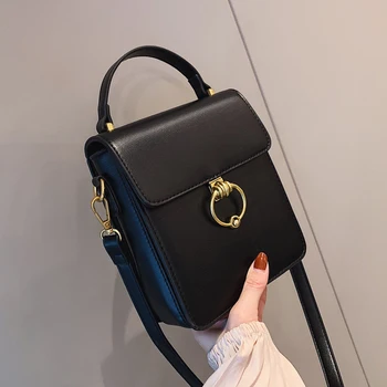 

Elegant Femela Square Tote bag 2020 Fashion New High quality PU Leather Women's Designer Handbag Lock Shoulder Messenger Bag