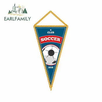 

EARLFAMILY 13cm x 5.7cm Blue Soccer Pennant Anime Cartoon Funny Car Stickers Oem JDM Vinyl Car Wrap Bumper Trunk Truck Graphics