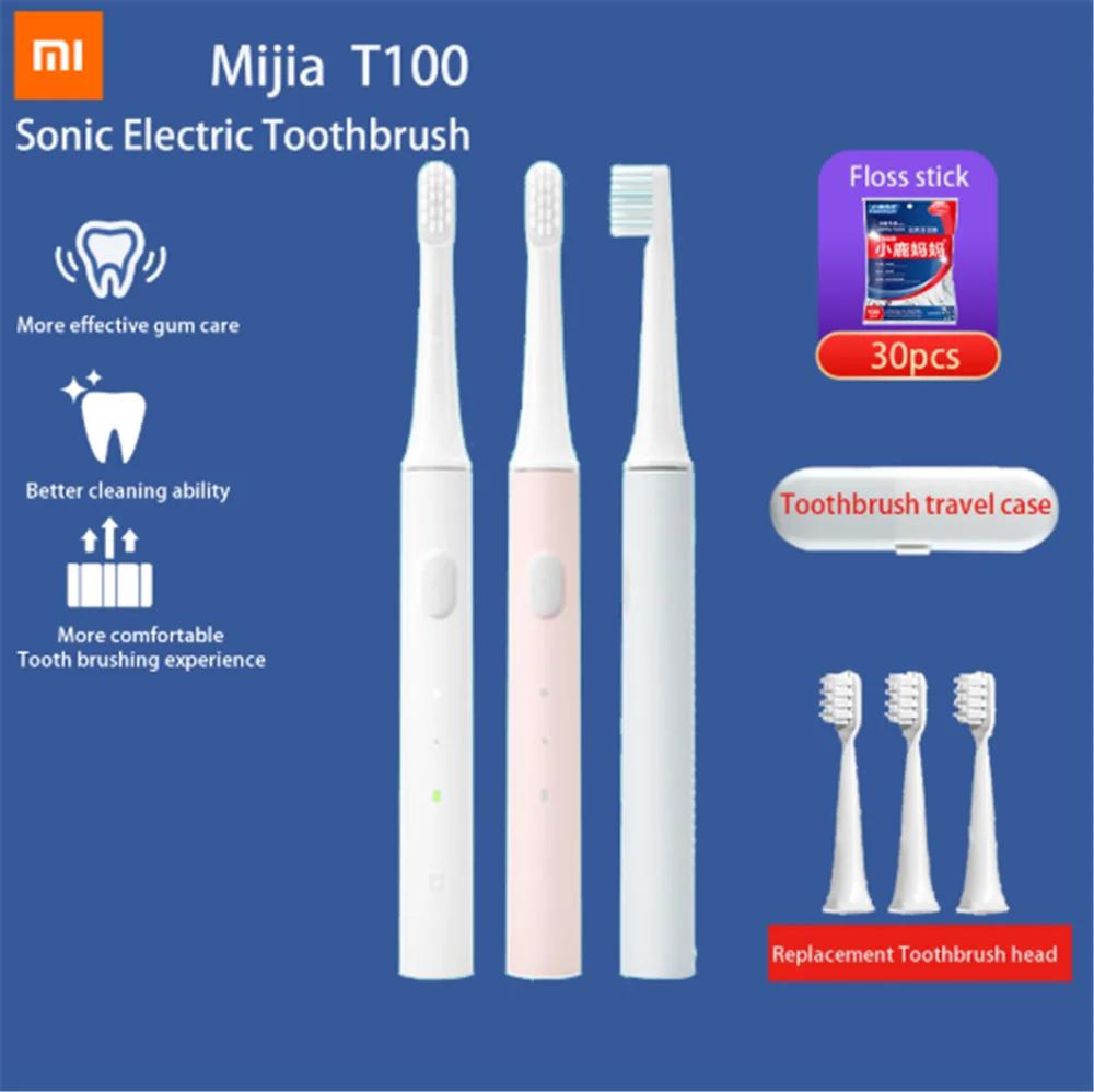 Оригинальная электрическая зубная щетка Mijia Xiaomi T100 Sonic для взрослых