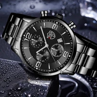 reloj hombre Luxury Business Men Watchs Stainless Steel Quartz WristWatch Male Leather Calendar Luminous Clock relogio masculino 5