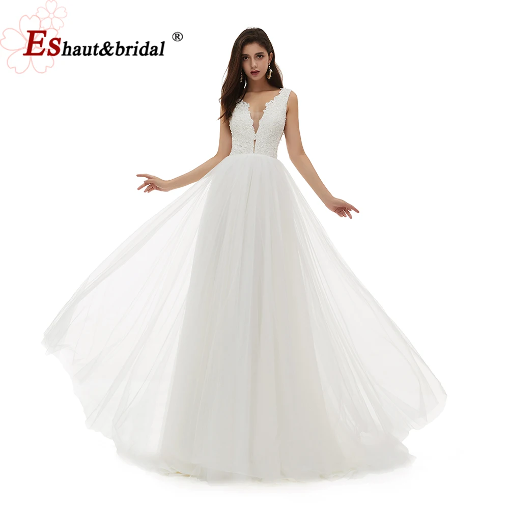 

Элегантные Свадебные платья с V-образным вырезом для женщин 2023 Aline, винтажное женское свадебное платье, Vestido De Noiva