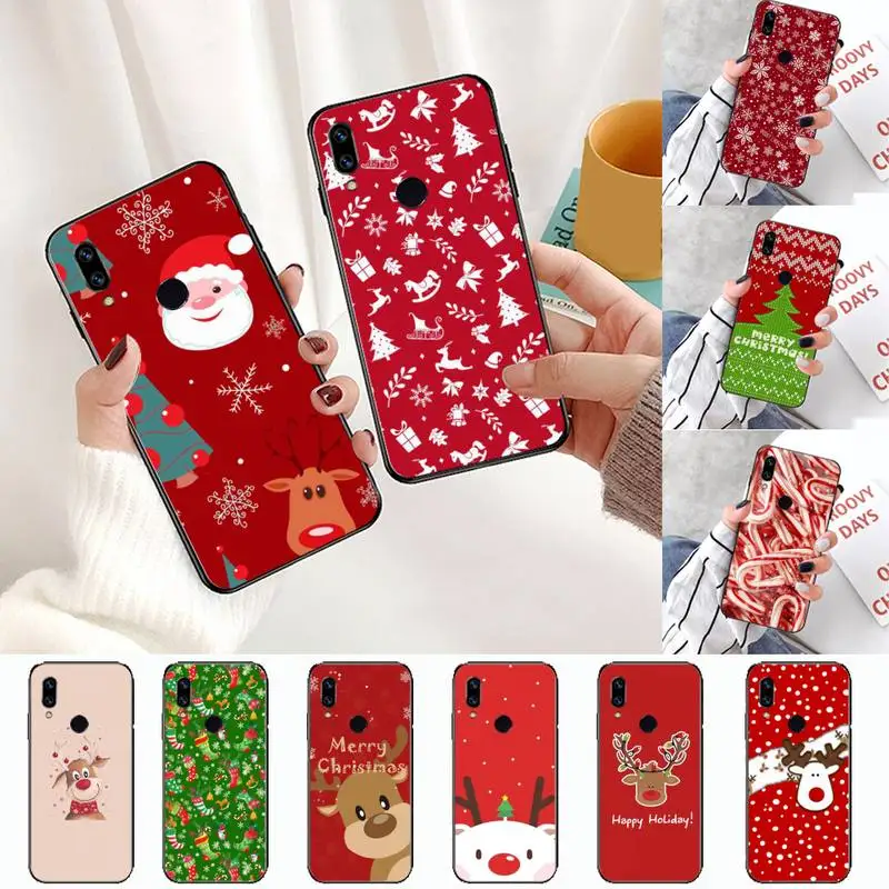 Merry Christmas Deer Phone Case For Xiaomi Redmi Note 4 4x 5 6 7 8 pro S2 PLUS 6A PRO | Мобильные телефоны и аксессуары