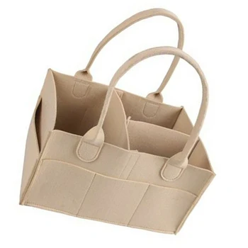 

1x Felt Storage Bags Baby Diaper Organizer Caddy Felt Changing Nappy Kids Storage Carrier Bag Holder