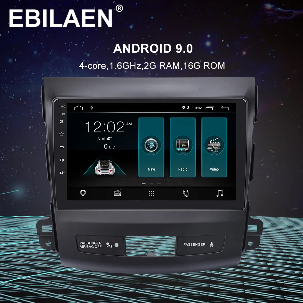 Cheap EBILAEN Car DVD Multimedia player For Mitsubishi Outlander XL 2005-2014 2din Android 9.0  Radio Tape Recorder Navigation GPS 1
