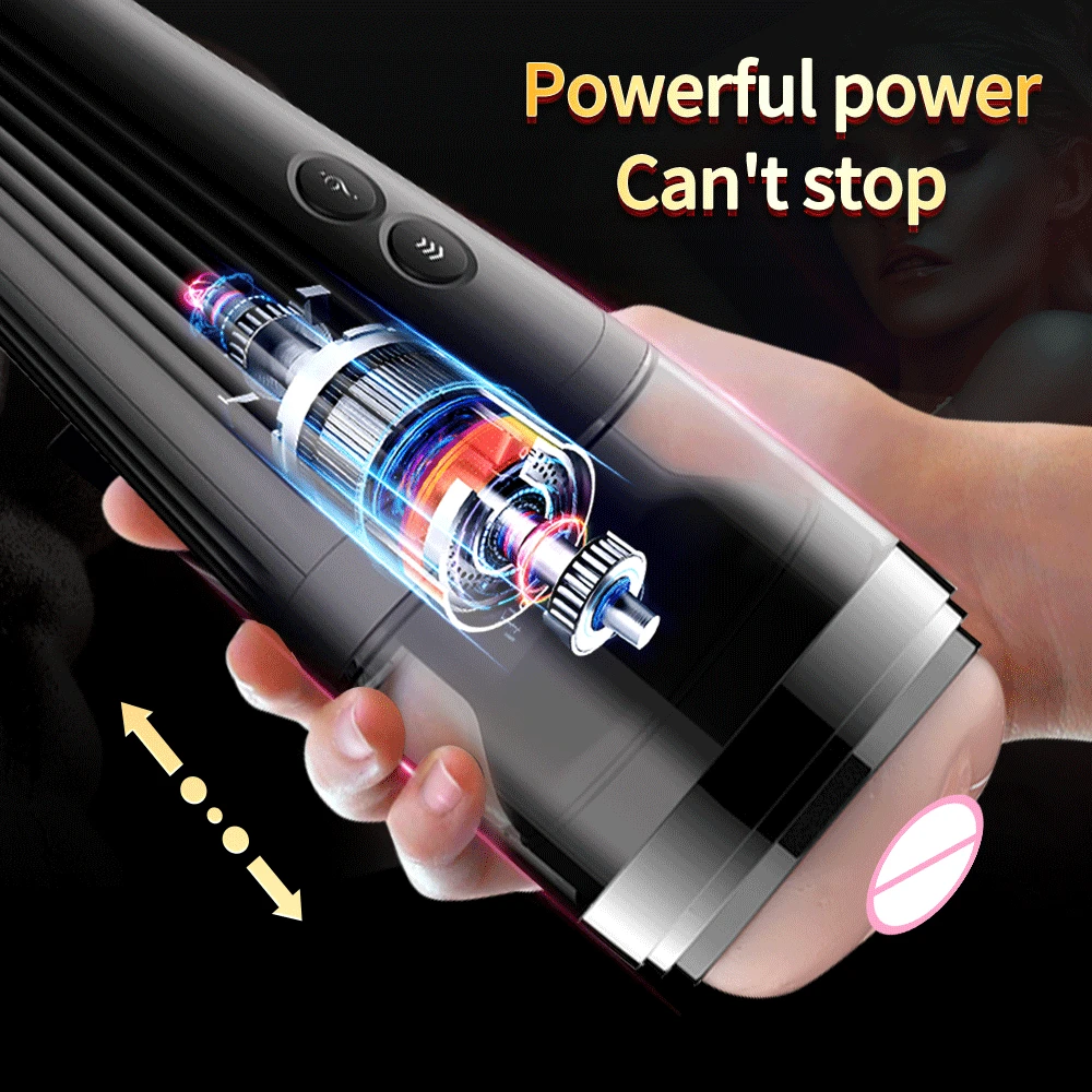 Big Size Male Masturbator Automatic Telescopic Piston Vagina Real Pussy 18+ adult Sex Toys for Men Masturbators Powerful Power 2