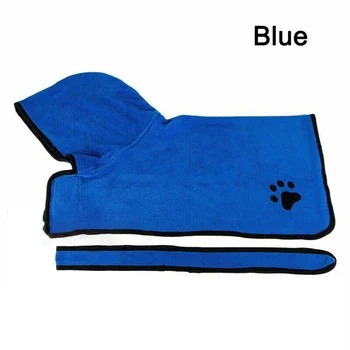 

Pet Dog Cat Bathrobe Fast Dry Pet Bath Towel Quickly Absorbing Water Bath Robe Fiber Convenient Hook And Loop Fastener Design