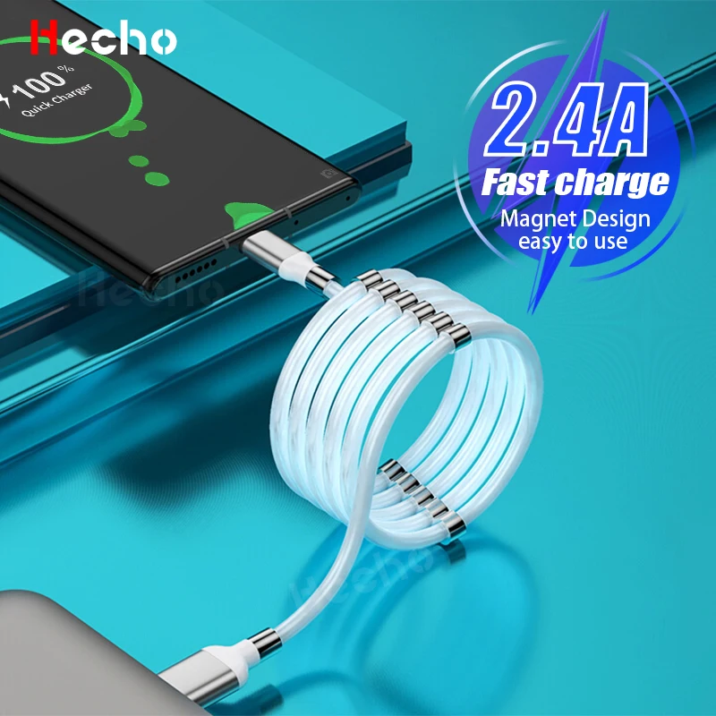 Магнитный зарядный кабель Micro USB Type-C для зарядки и передачи данных шнур с