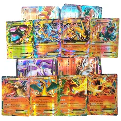 Cartes Pokemon EX MEGA GX Charizard, 100 pièces, cartes brillantes, dessin animé, jeu de combat pour loisirs, jouets amusants, cadeaux, nouvelle Collection 