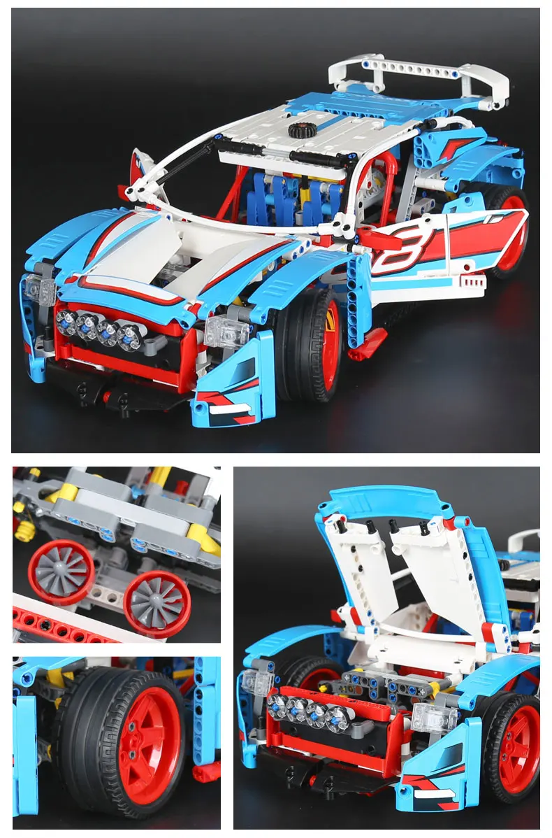 20077 1085 шт. серия Technic Car совместима с 42077 ралли автомобиль набор строительных блоков кирпичи развивающие детские автомобильные игрушки подарки