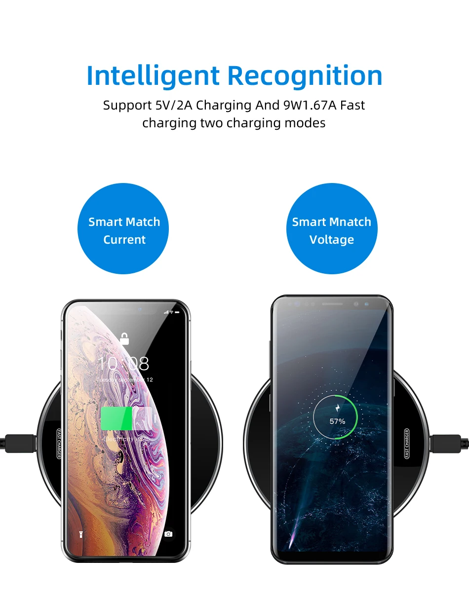Металлическое 10 Вт Беспроводное зарядное устройство для iPhone зарядное устройство Быстрая зарядка телефона для samsung S10 S9 Xiaomi Redmi настольное Беспроводное зарядное устройство Pad