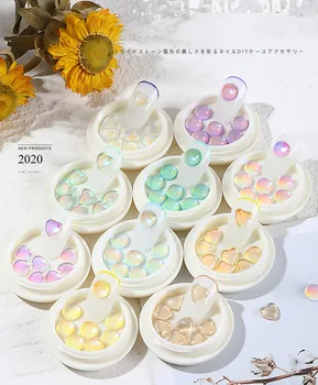 Tanie Kolorowe Koraliki Ozdoby Do Paznokci 3D Okrągłe Serce Kawior Koraliki Szpilki Biżuteria Do Paznokci Kryształy Akcesoria Do Manicure F715