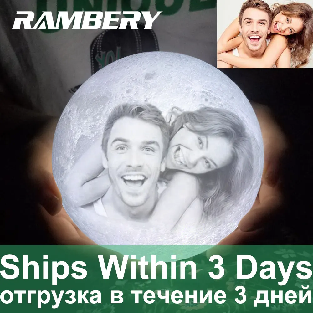 Индивидуальный фото Лунная лампа персонализированные подарки для детей жене