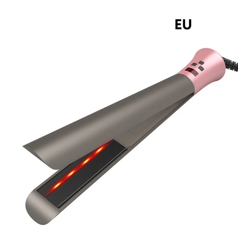 EU Plug Инфракрасное выпрямление Быстрый разогрев тепловой производительности выпрямитель для волос Профессиональный Турмалин Керамическая нагревательная пластина - Цвет: EU Plug