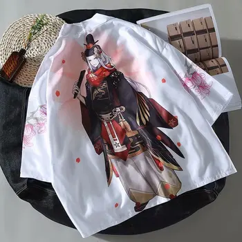 

2020 Summer New Kimono Shirt Male Women Casual Shirt Print Onmyouji Kimono Cardigan Men Hip Hop Japanese Style Kimono